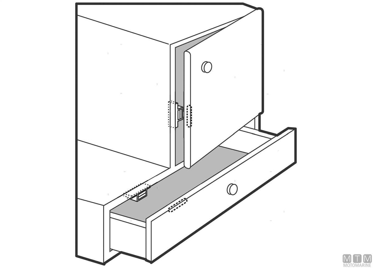 Magnetic door and hatch catch MAG-PF3 stainless steel - original photo Motomarine Srl