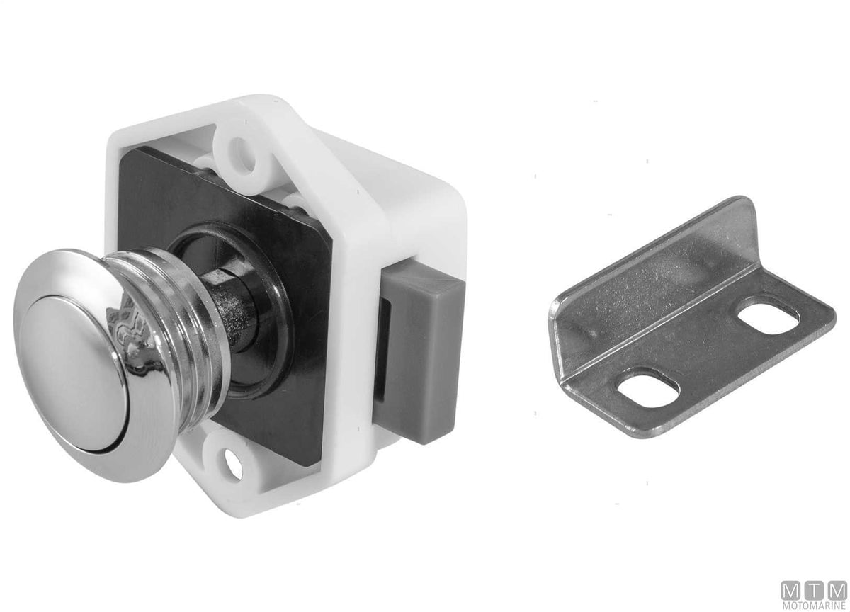 JF Compact push-button latch 35x48 mm in chrome-plated ABS and zamak - original photo Motomarine Srl