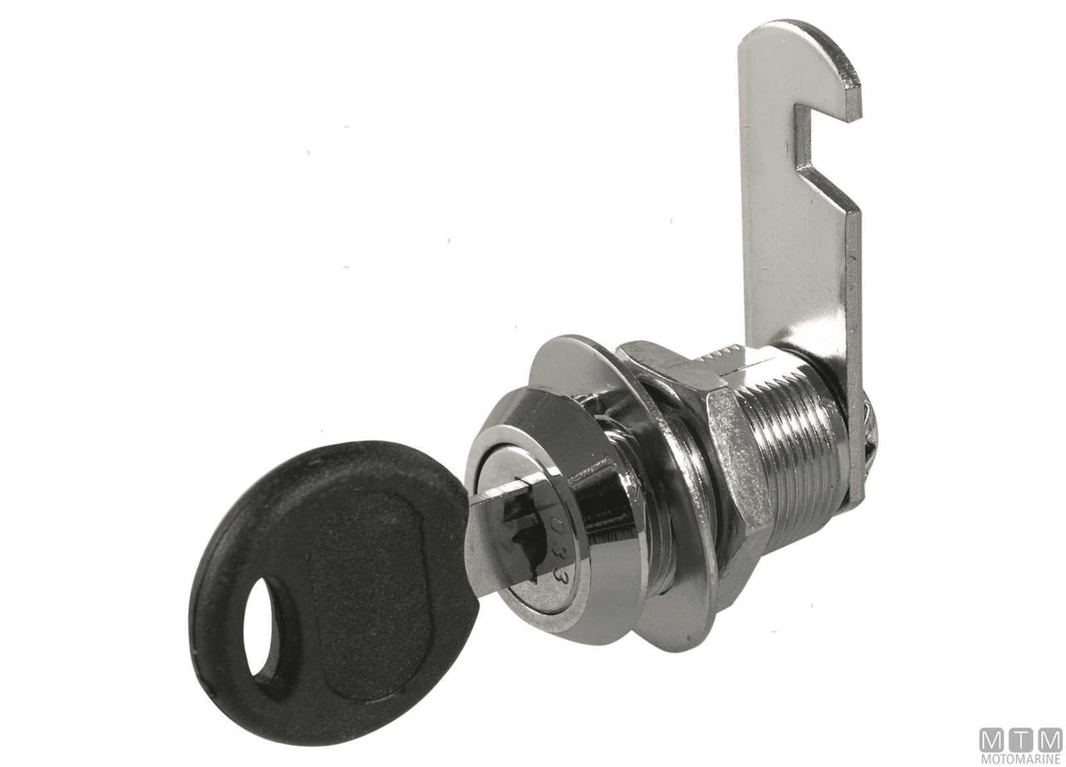 Cam lock H30 mm with keys and chrome-plated lever - original photo Motomarine Srl