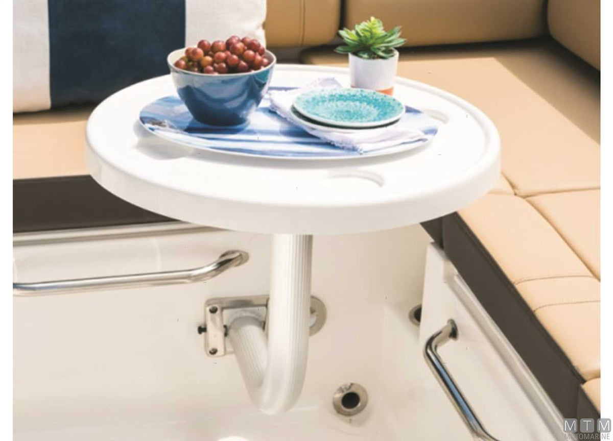 Garelick oval ABS table set with aluminium side support - original photo Motomarine Srl