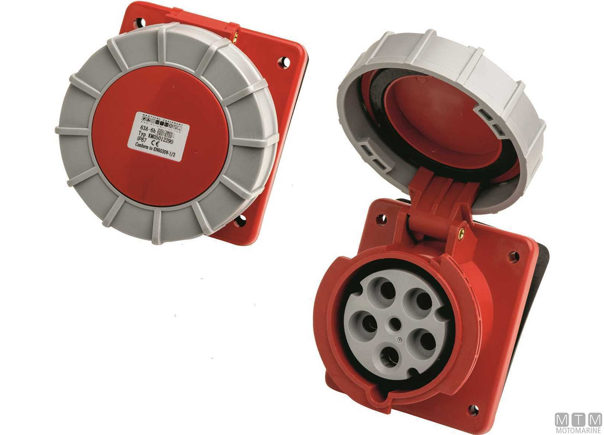 CE wall socket IP67 230V 16A - original photo Motomarine Srl