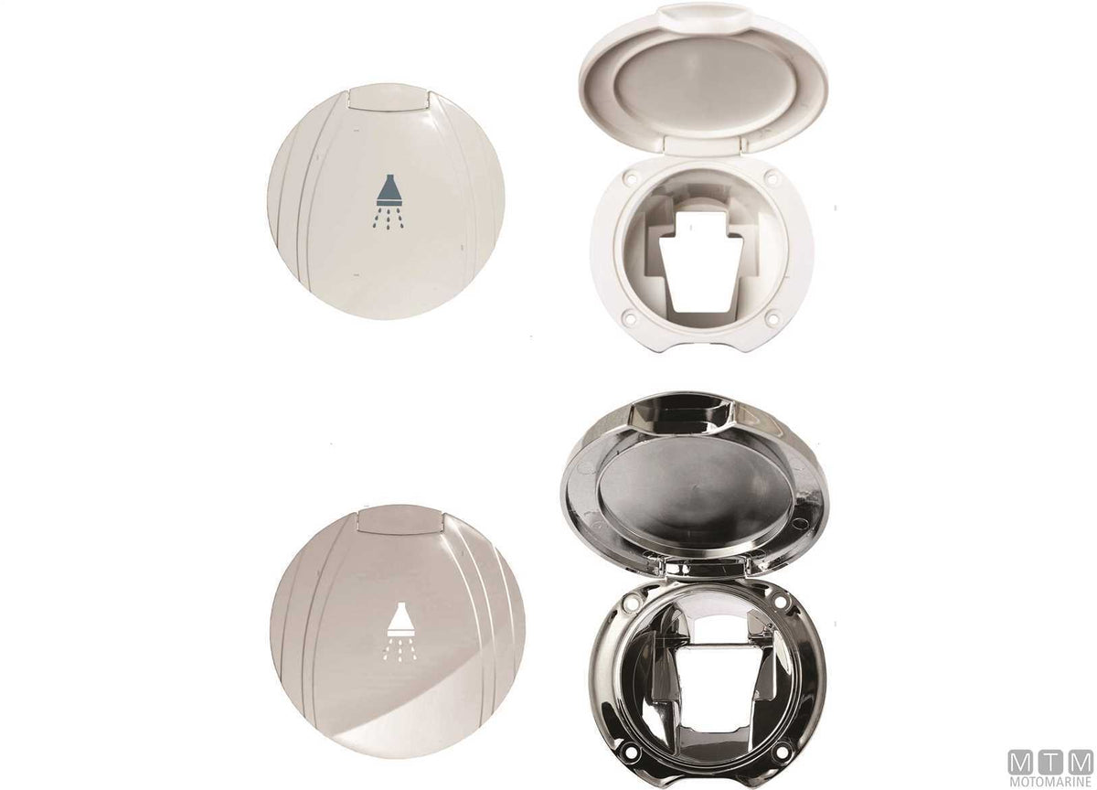 Round shower box for vertical and horizontal flush mounting ABS white - original photo Motomarine Srl