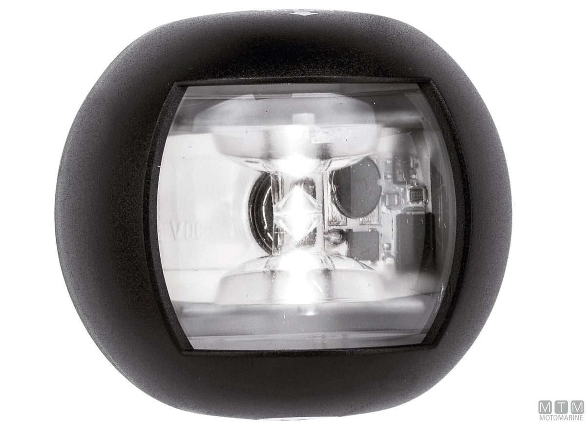 LED navigation sidelight, red, half-dome, black, 70x63 mm - original photo Motomarine Srl