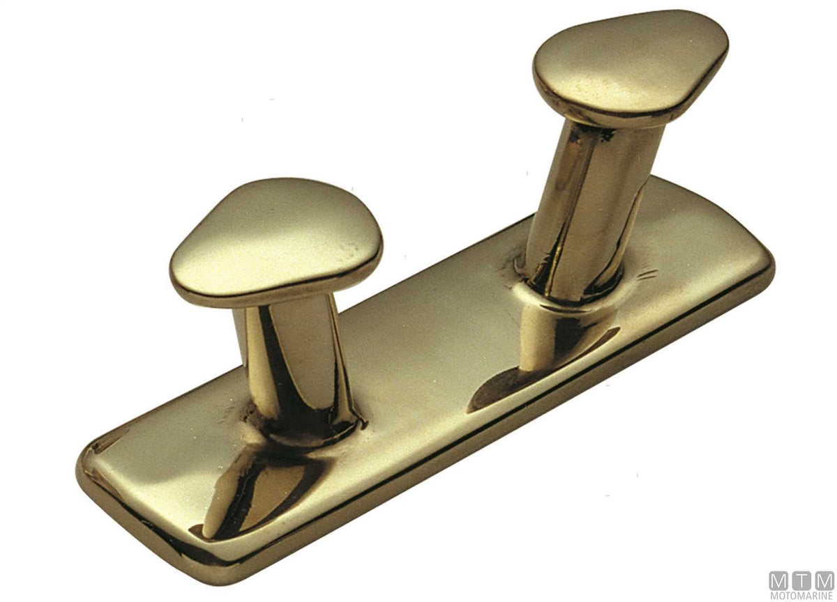 2-horn cleat 200 mm in polished brass - original photo Motomarine Srl