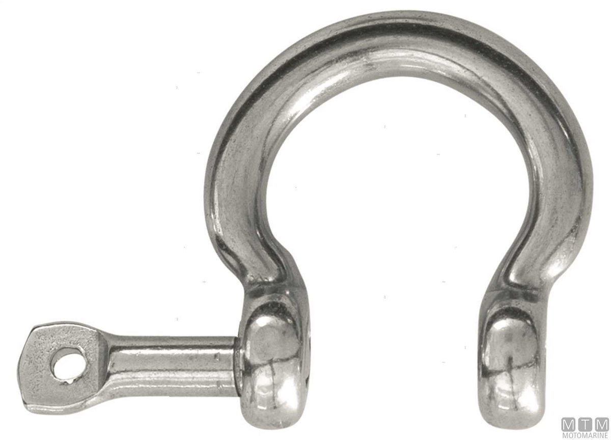 Omega shackle Ø6 mm AISI 316 stainless steel captive pin - original photo Motomarine Srl