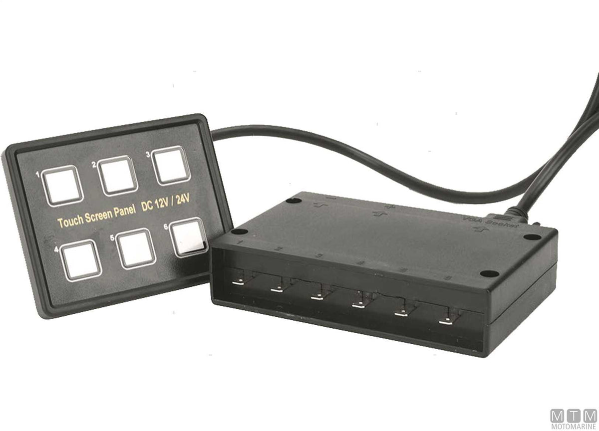 Panel with touch switches and control unit, 6 positions, 80x100 mm - original photo Motomarine Srl