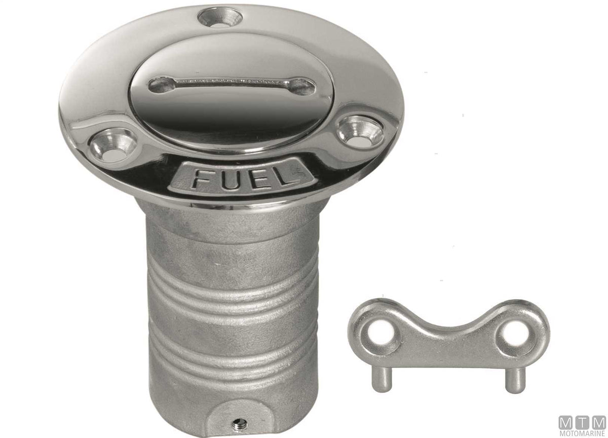 Flush waste deck fill Ø38 mm stainless steel with key - original photo Motomarine Srl