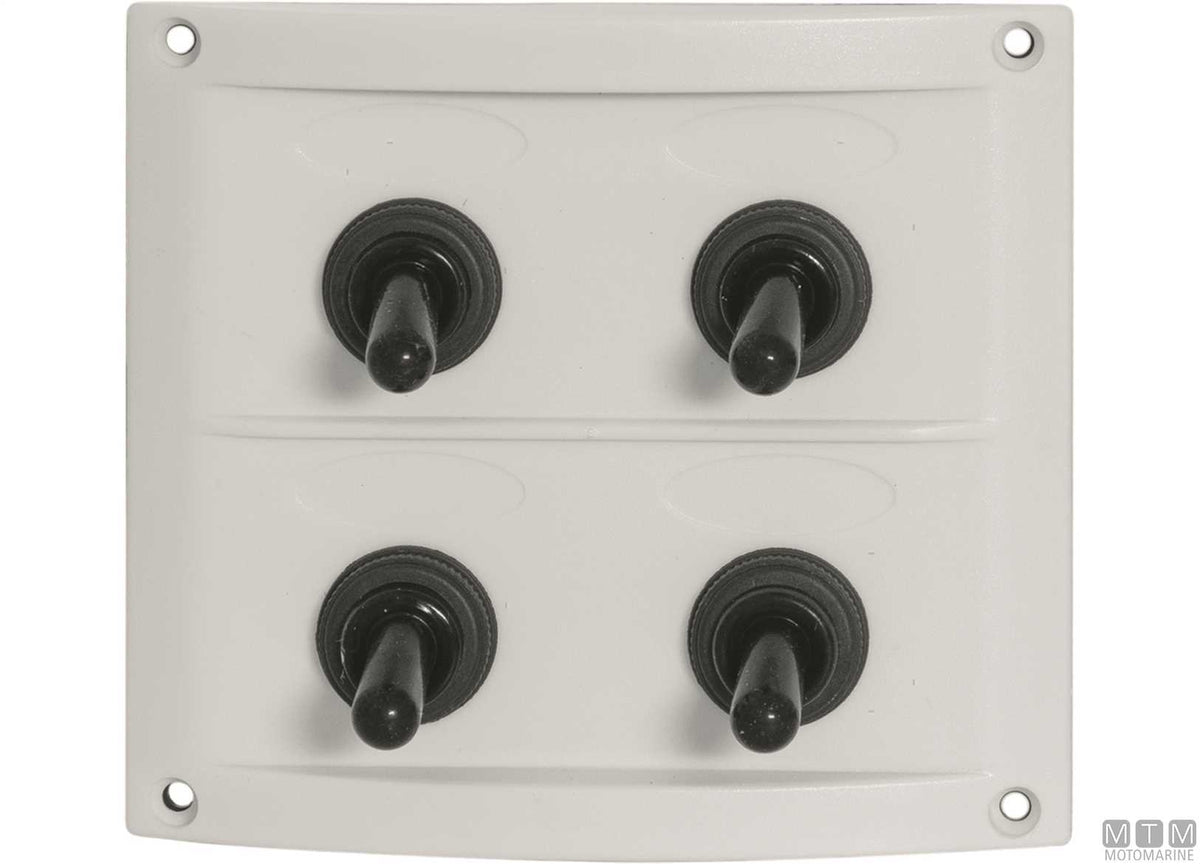 White panel with LED lever switches, 6 positions, 125x100 mm - original photo Motomarine Srl