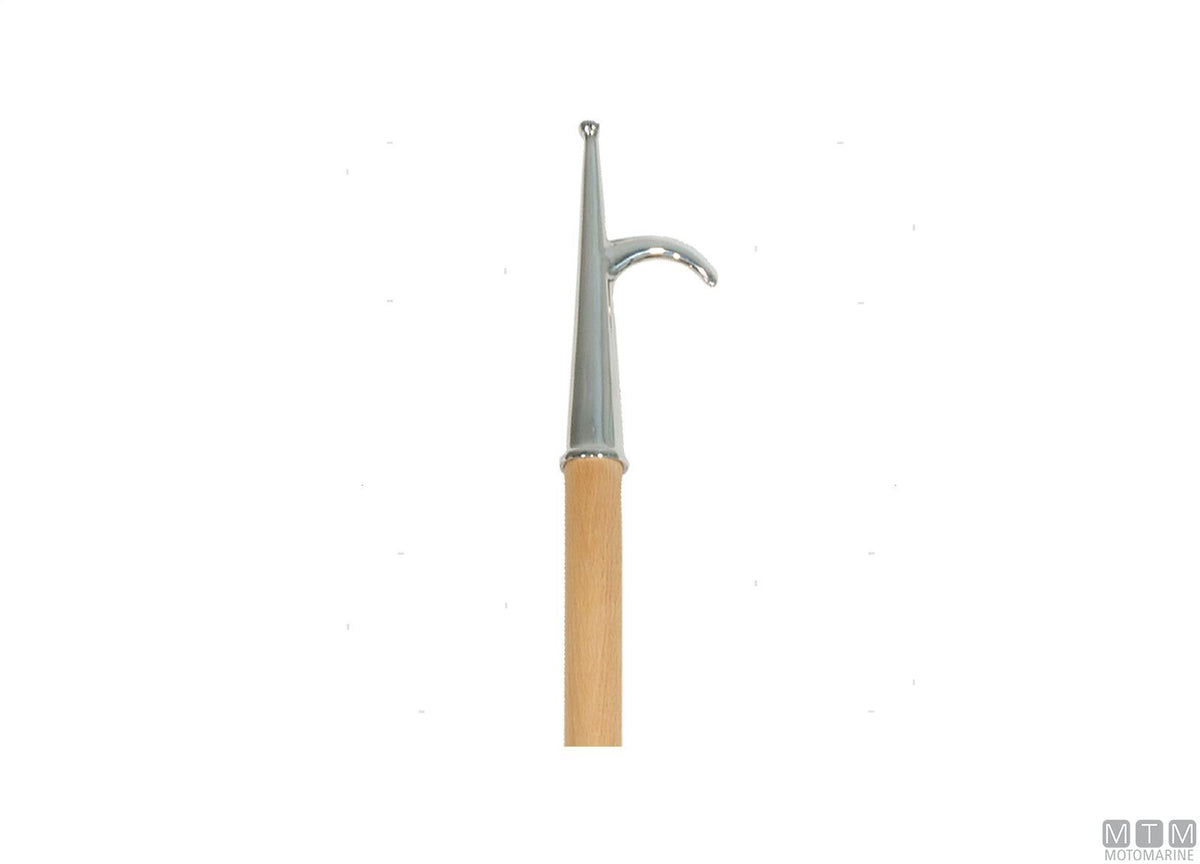 Wooden boat hook 250 cm, stainless steel tip - original photo Motomarine Srl