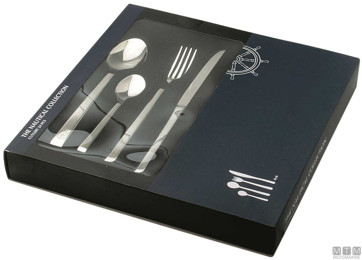 24-piece stainless steel 18/10 cutlery set - original photo Motomarine Srl