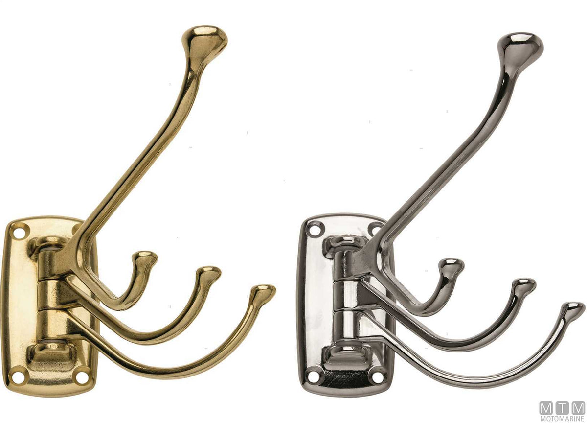 4-hook coat hanger chrome-plated brass - original photo Motomarine Srl