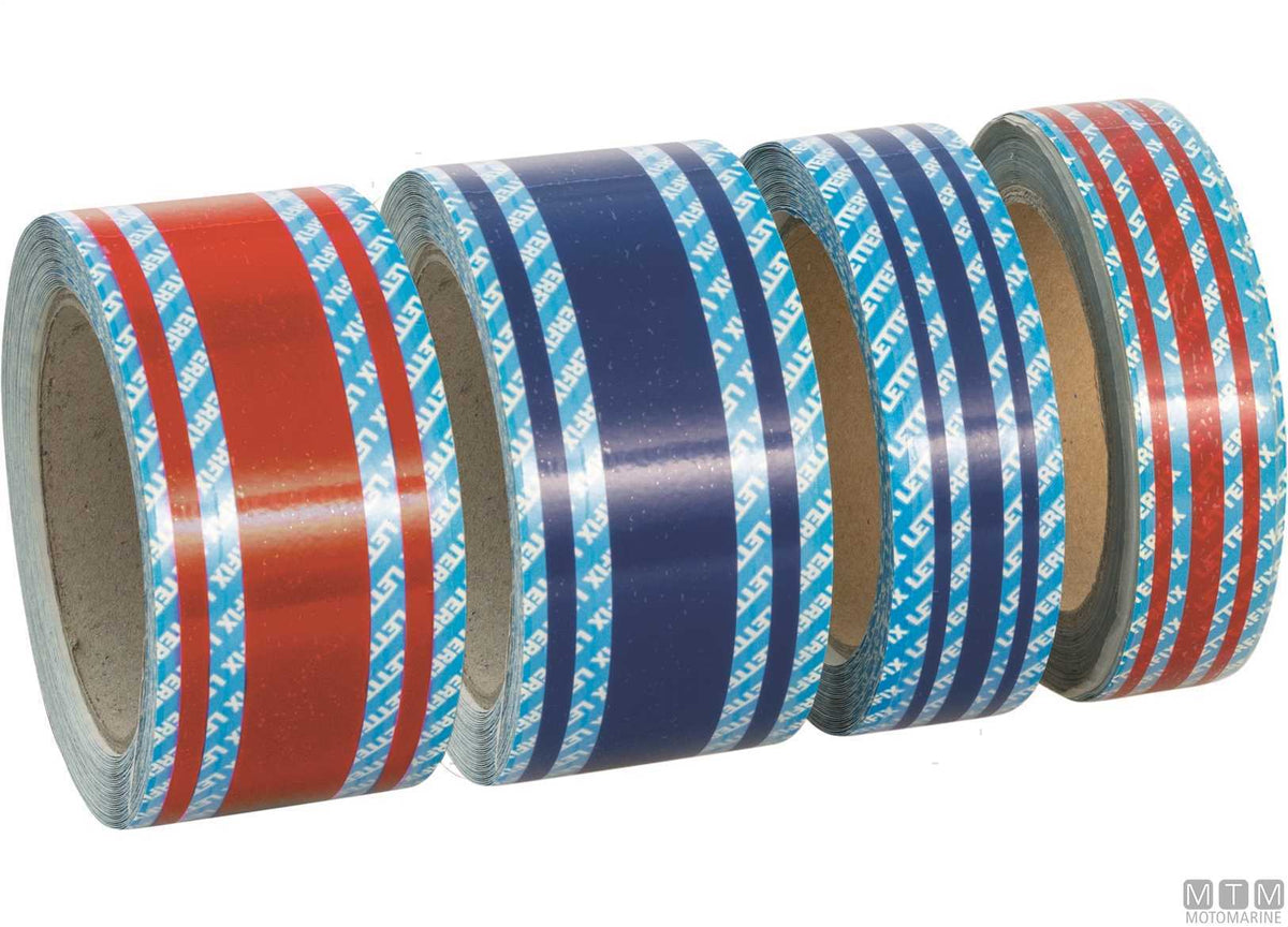 Waterline strip red H20 mm L10 m - original photo Motomarine Srl