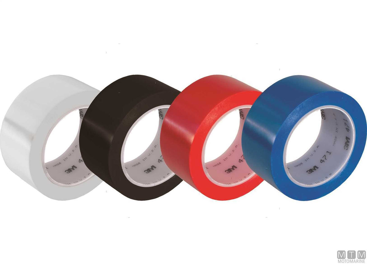 Coloured 3M Scotch 471 PVC tape blue H50 mm L33 m - original photo Motomarine Srl