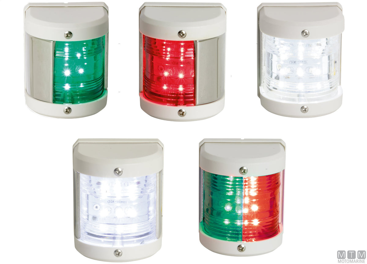 Green LED side navigation light Midi white 65x75 mm - original photo Motomarine Srl