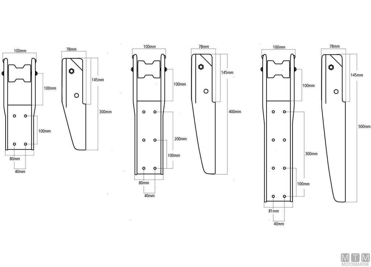 Fixed chain fairlead 400 mm in AISI 316 stainless steel - original photo Motomarine Srl