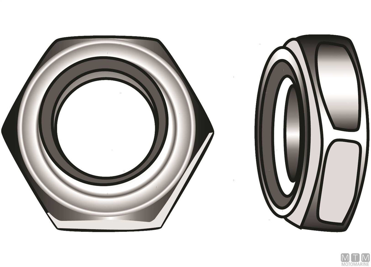 DIN985 self-locking nuts, stainless steel A4, M6, 12 pcs - original photo Motomarine Srl