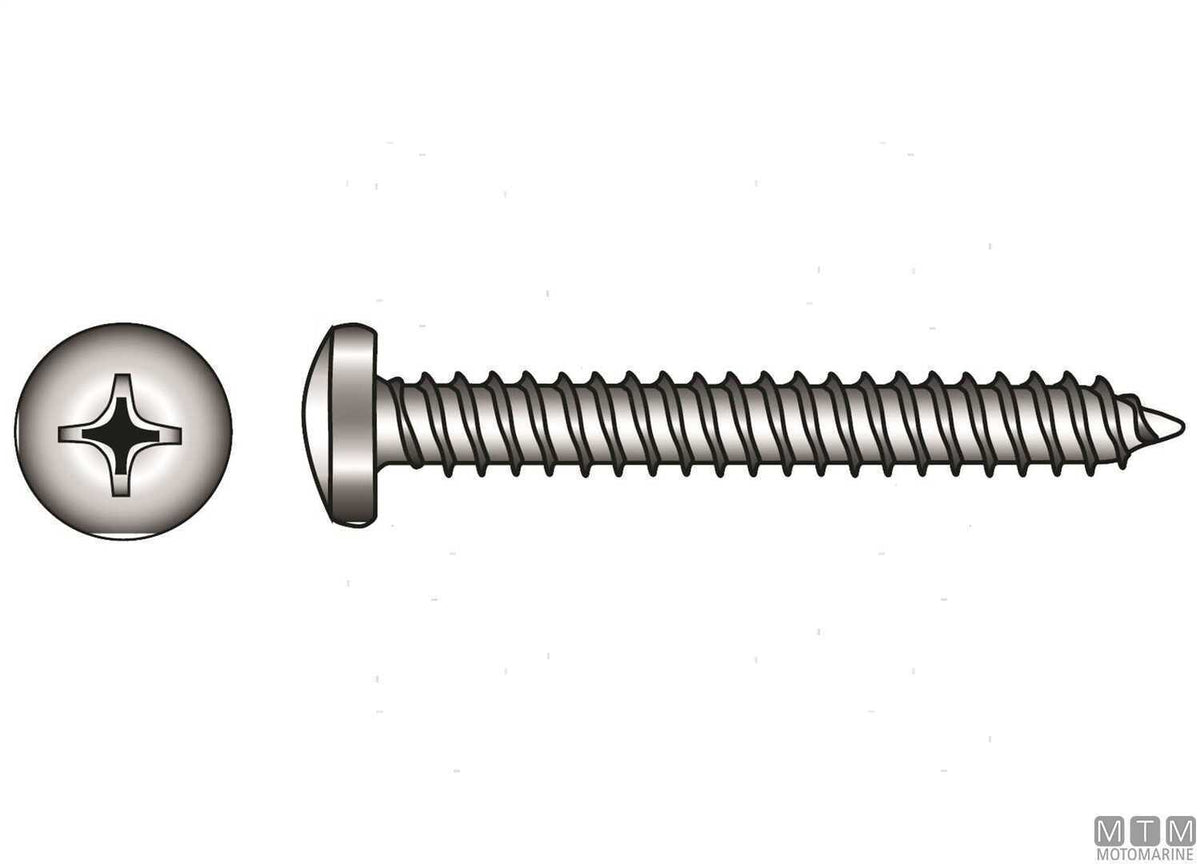 Self-tapping screws pan head DIN7981 stainless steel A4 Ø4.2x60 mm - 8 pcs - original photo Motomarine Srl