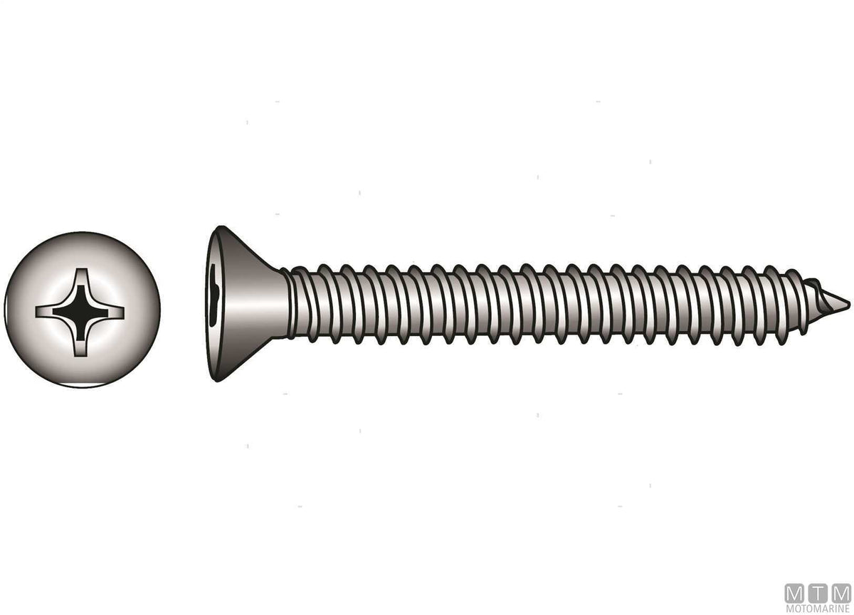 Self-tapping screws countersunk head DIN7982 stainless steel A4 Ø3.9x32 mm 15 pcs - original photo Motomarine Srl