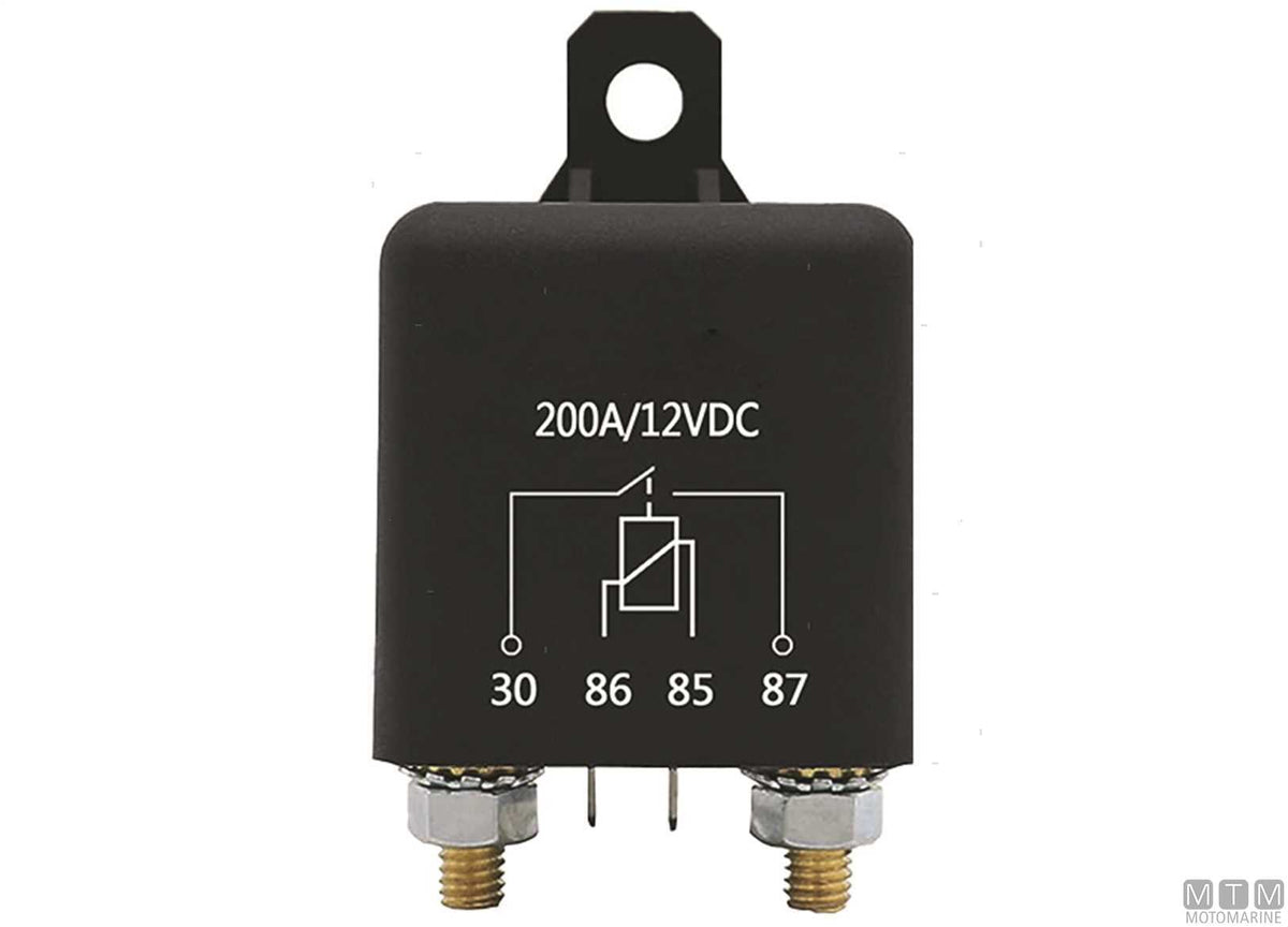 SPST relay switch, 4-pin, 24V-100A - original photo Motomarine Srl