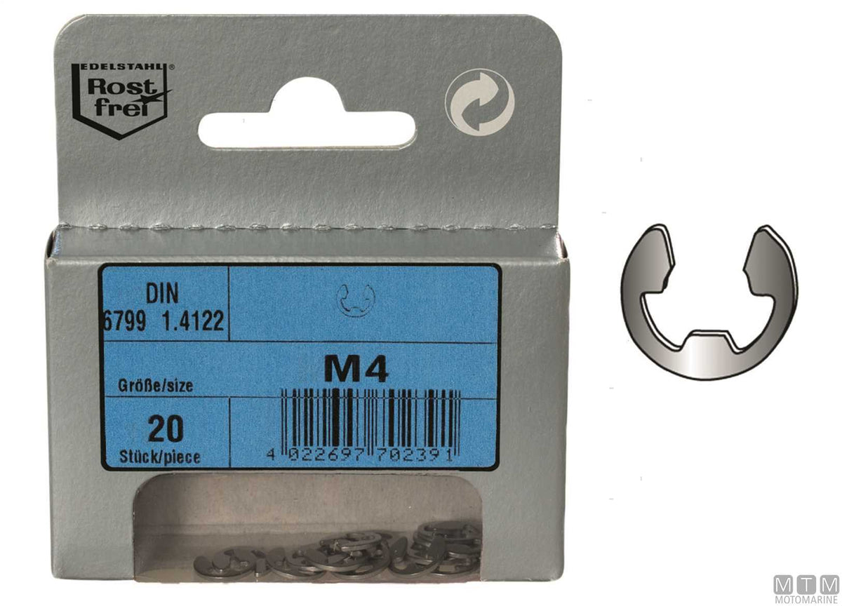 Seeger washers DIN6799 Ø6 mm, 20 pcs - original photo Motomarine Srl