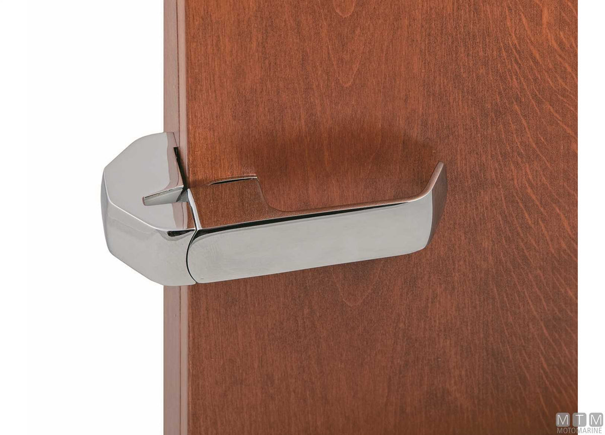 Rotary latch handle 157 mm flat strike chromed brass - original photo Motomarine Srl