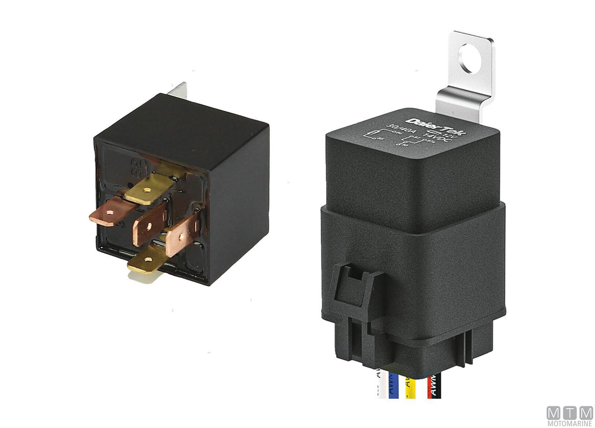SPDT relay switch, 5-pin, 12V-30A - original photo Motomarine Srl
