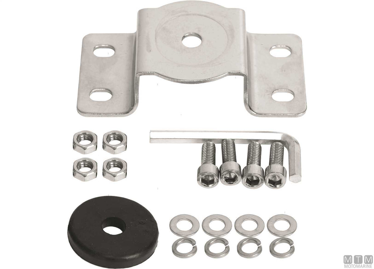 Stainless steel mounting base for floodlights - original photo Motomarine Srl