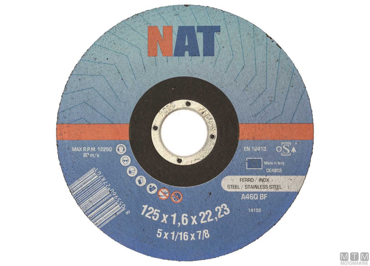 Rigid cutting abrasive disc Ø115x1.6 mm - original photo Motomarine Srl