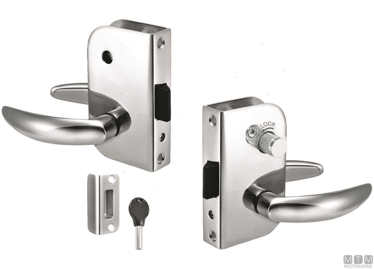 Privacy door lock with keys left-hand stainless steel - original photo Motomarine Srl