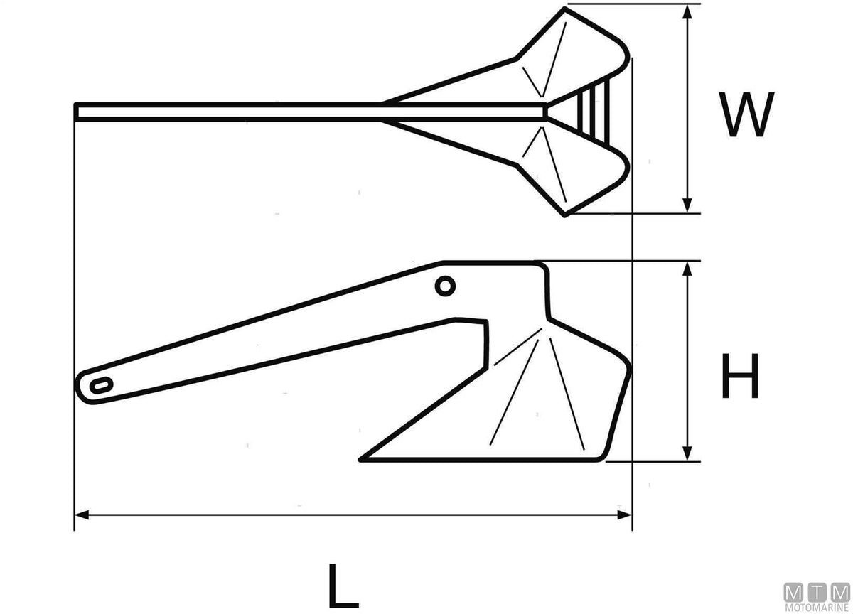 Delta anchor 25 kg hot-dip galvanized steel - original photo Motomarine Srl