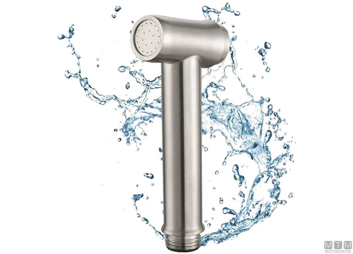 Push Button shower head stainless steel 18/8 - original photo Motomarine Srl