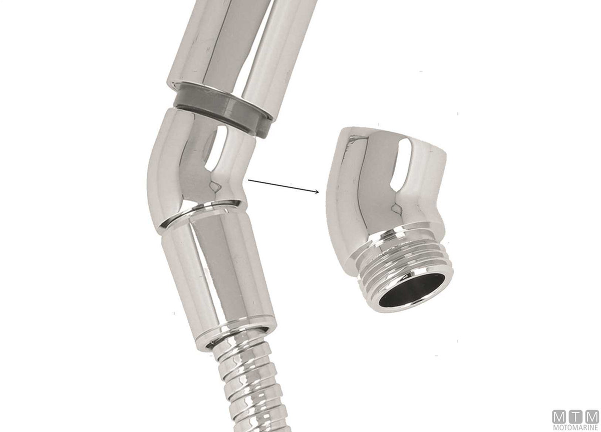 Curved shower hose terminal 30° M1/2"-F1/2" - original photo Motomarine Srl
