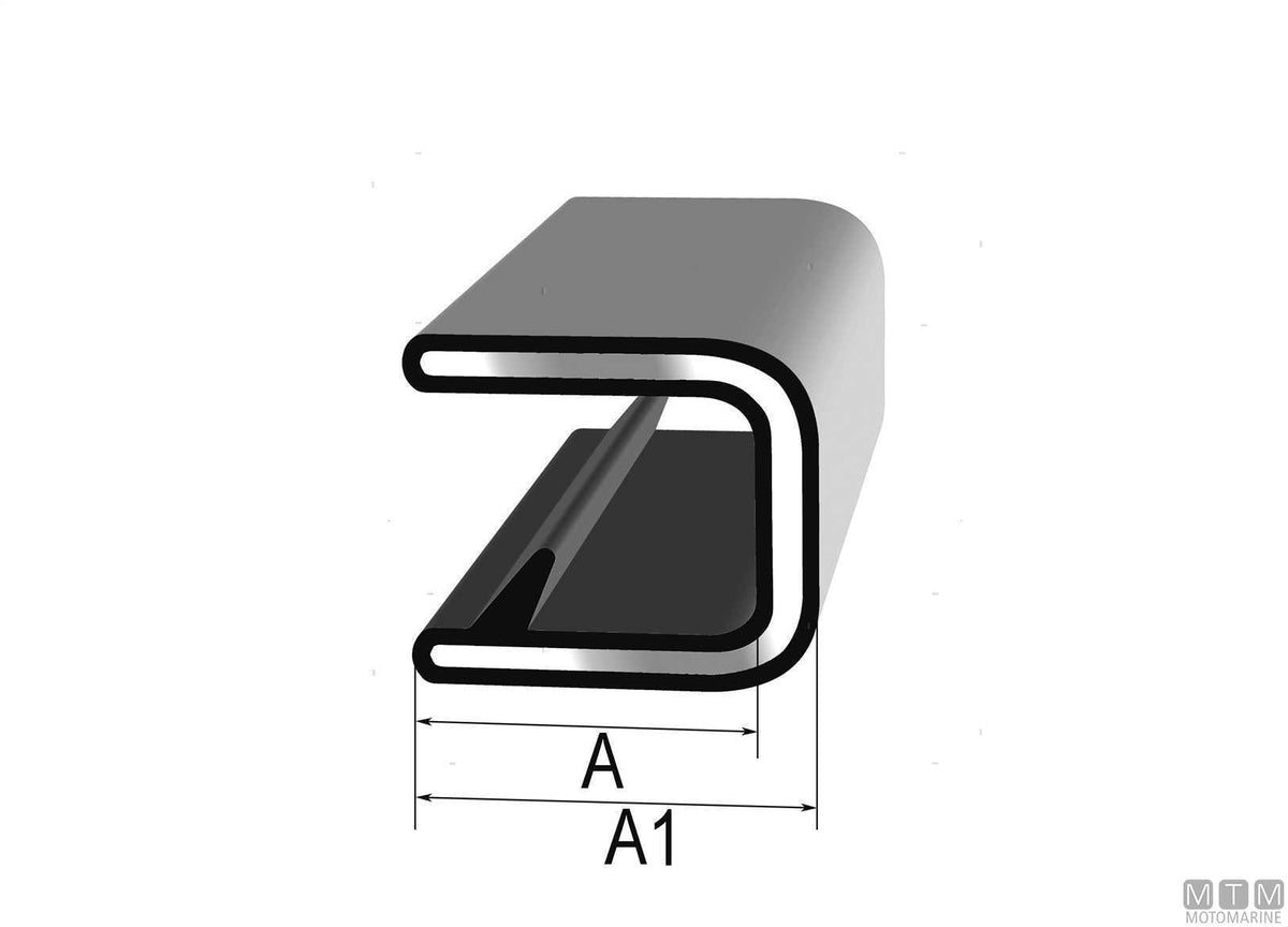 Self-locking Trim-Lok Edge trim profile white 3.5>5.5 mm L15 m - original photo Motomarine Srl