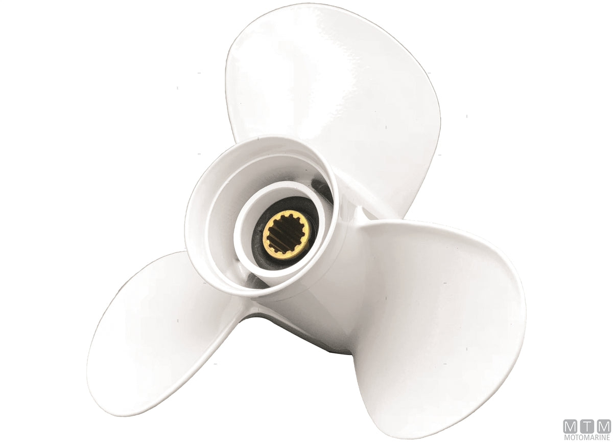 Alice propeller for Yamaha, 3 blades, aluminium, 11 5/8x11 - original photo Motomarine Srl