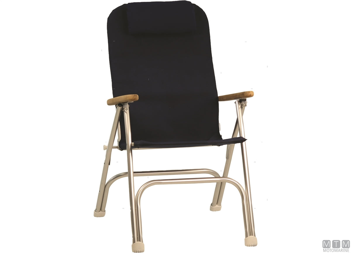Marathon R120NB navy blue aluminium boat seat - original photo Motomarine Srl