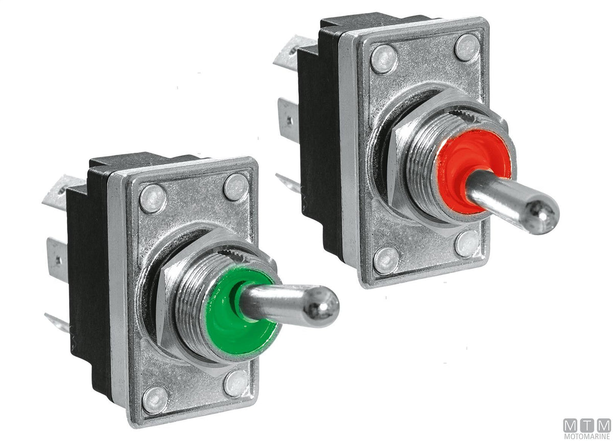 Toggle switch ON-OFF-ON with LED 20 A 6 terminals - original photo Motomarine Srl