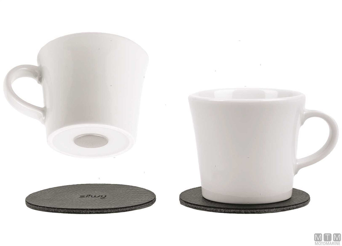 Silwy set of 2 magnetic porcelain espresso cups - original photo Motomarine Srl