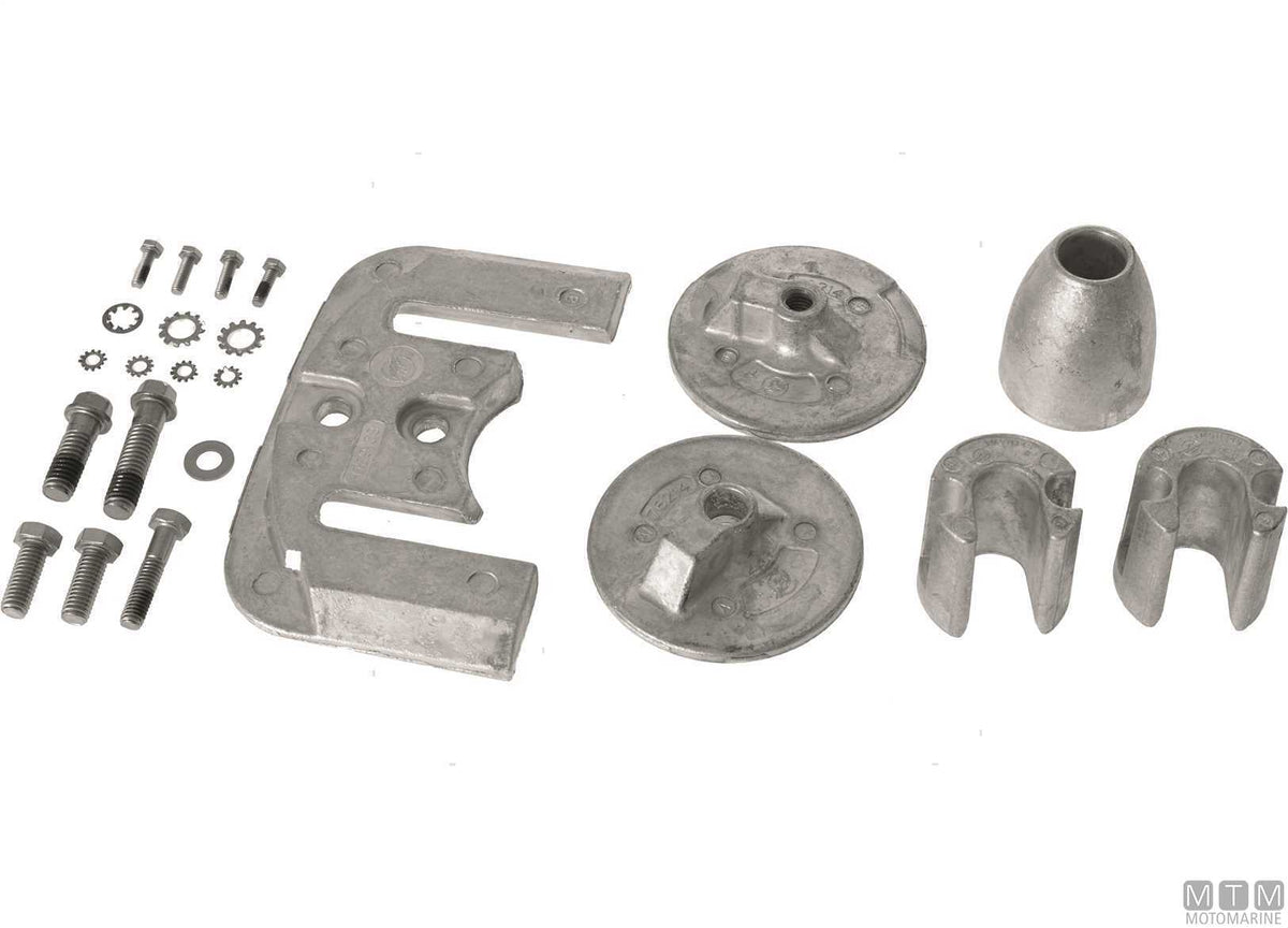 Anode kit Quicksilver Bravo II-III >2003 in aluminium - original photo Motomarine Srl