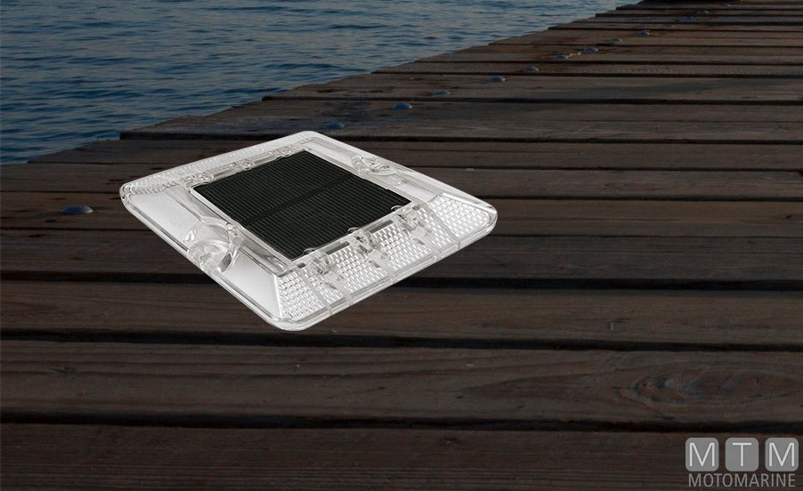 Walk-on LED light with solar charging 10x10 cm - original photo Motomarine Srl