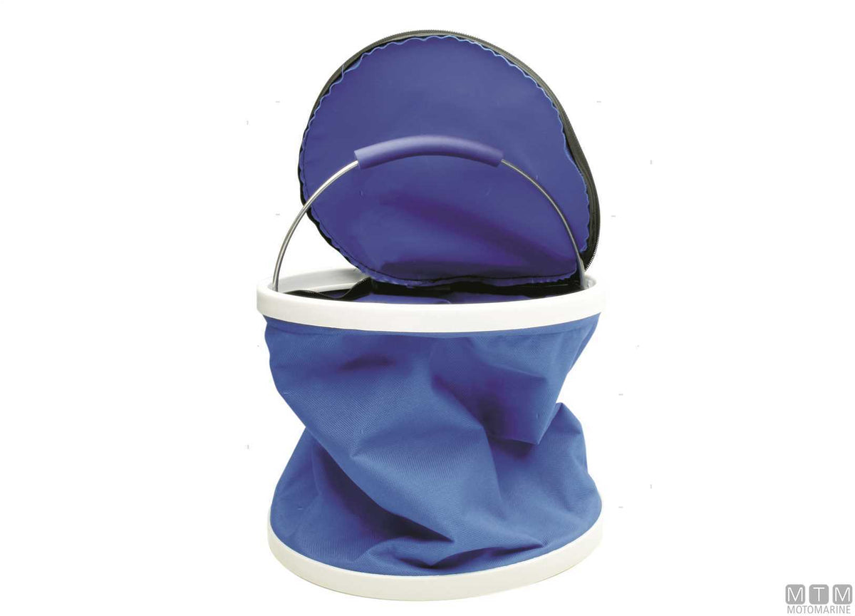 Pop-up bucket with blue lid 11 L - original photo Motomarine Srl