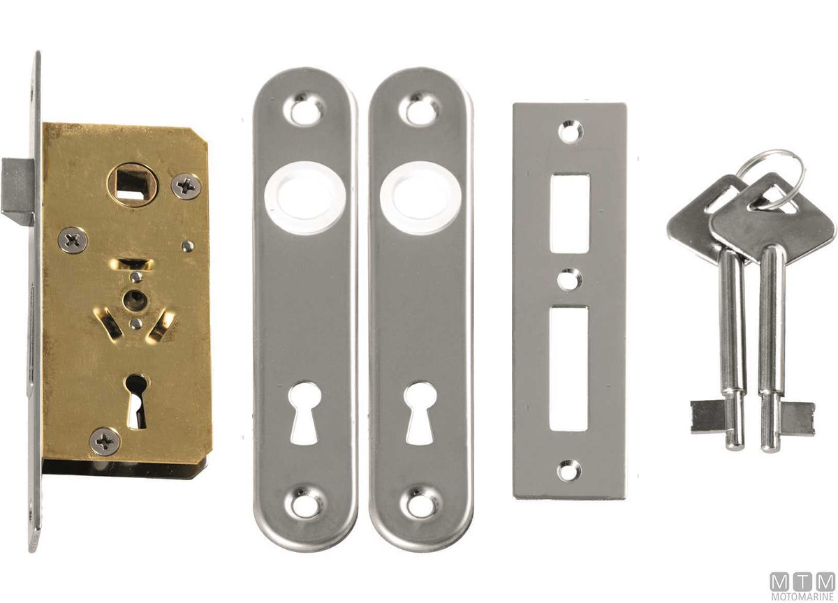 Right-hand mortise lock with keys 4021 chromed brass - original photo Motomarine Srl