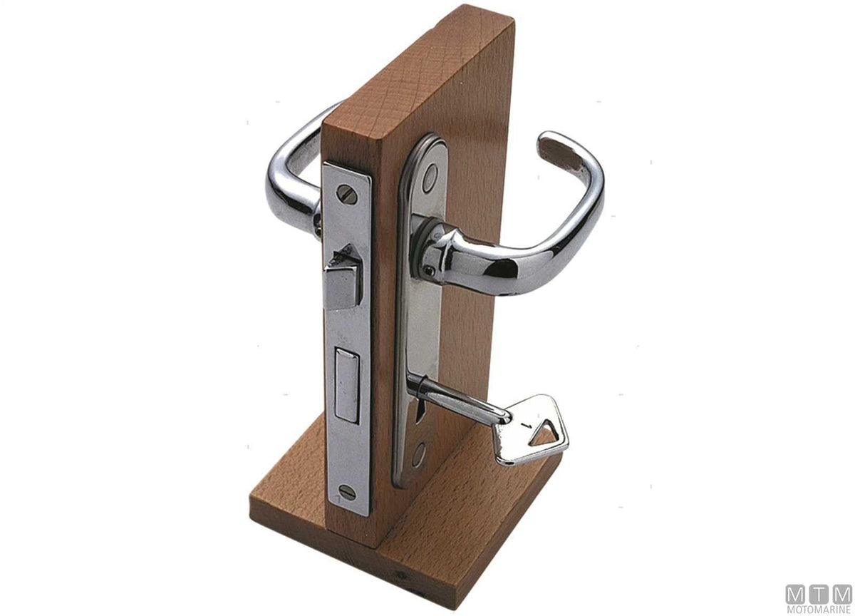 Right-hand mortise lock with keys 4021 chromed brass - original photo Motomarine Srl