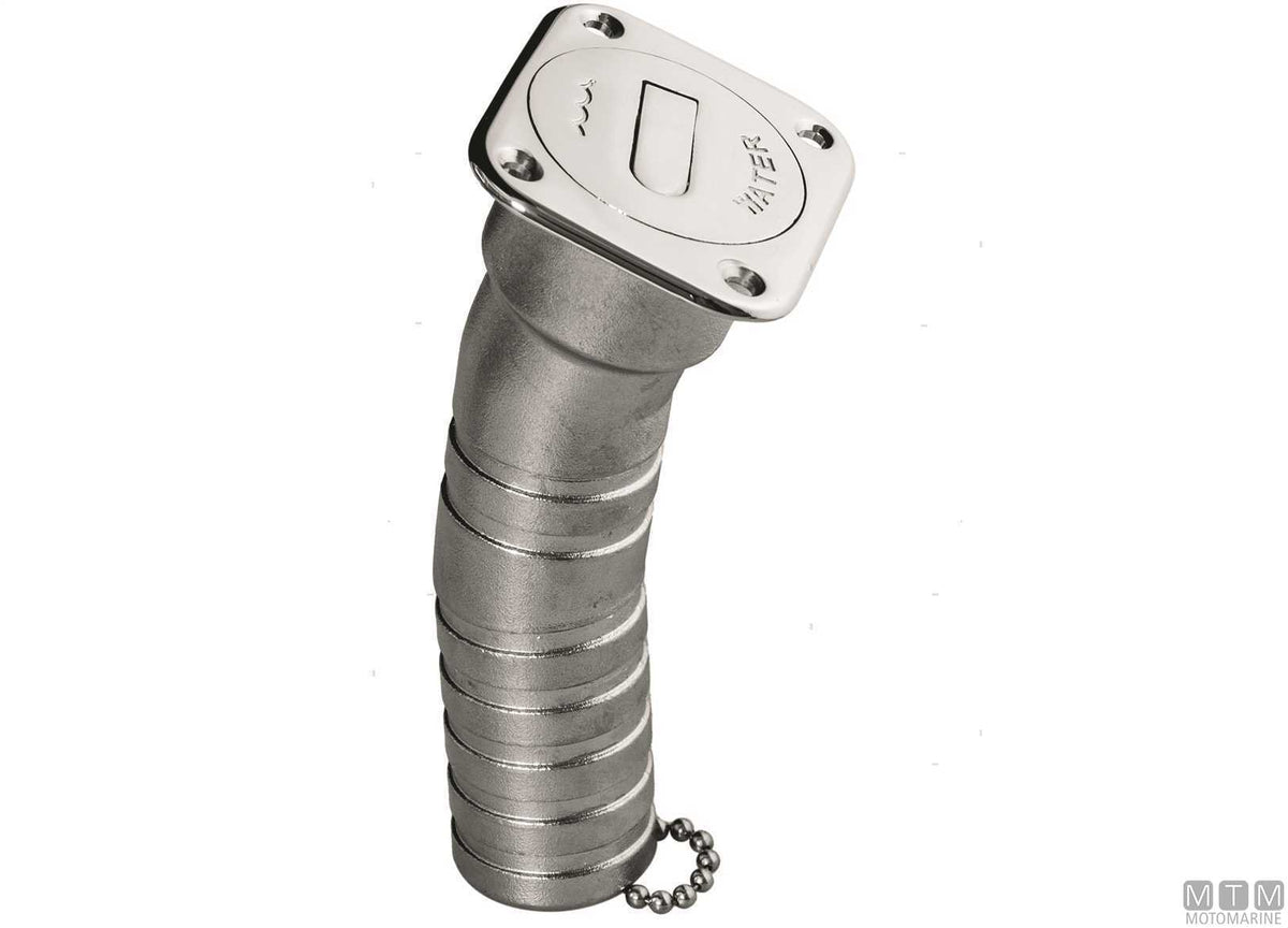 Long water deck filler Ø38 mm stainless steel - original photo Motomarine Srl