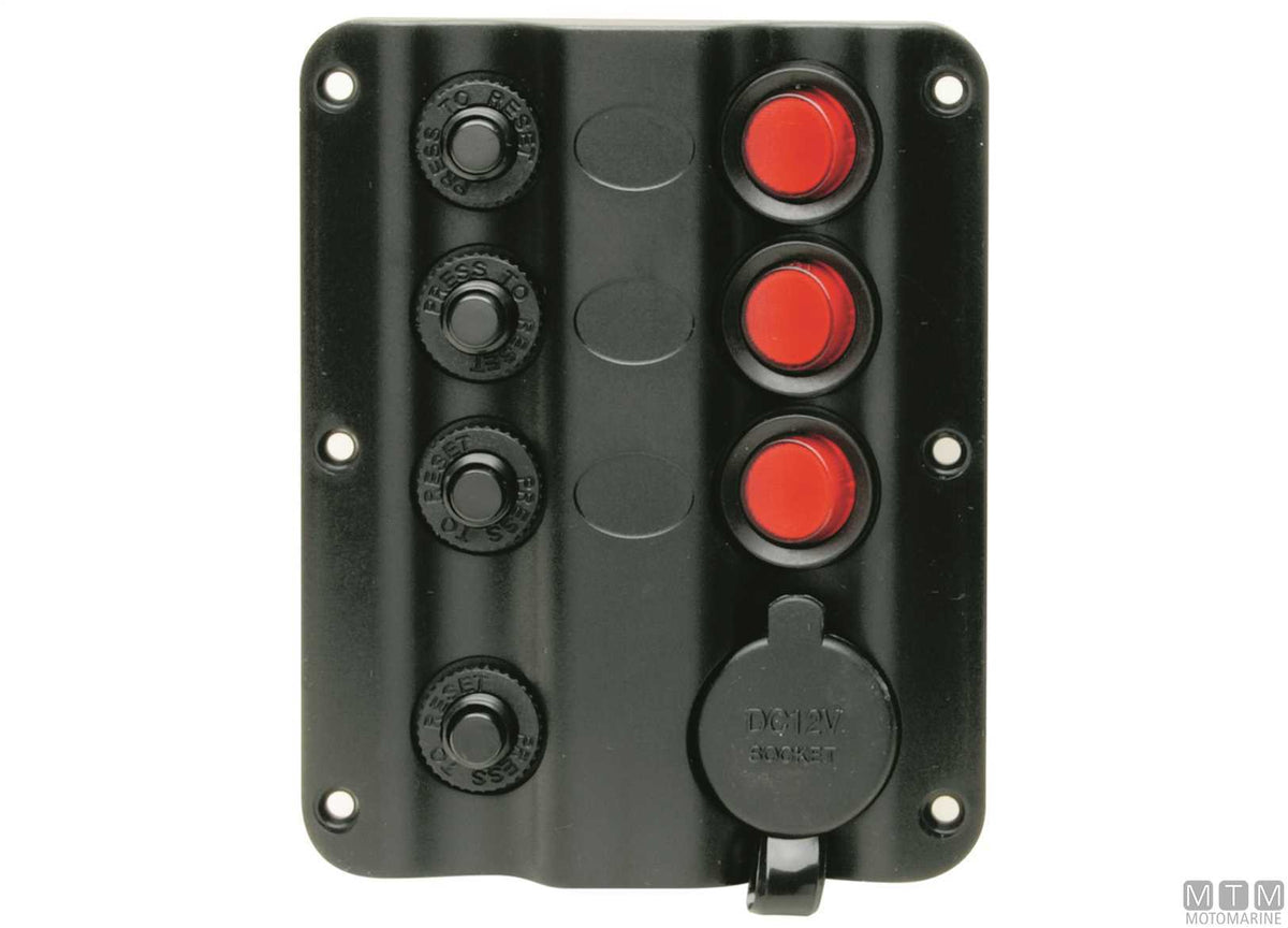 Panel with push-button switches, 8 positions, 210x100 mm - original photo Motomarine Srl