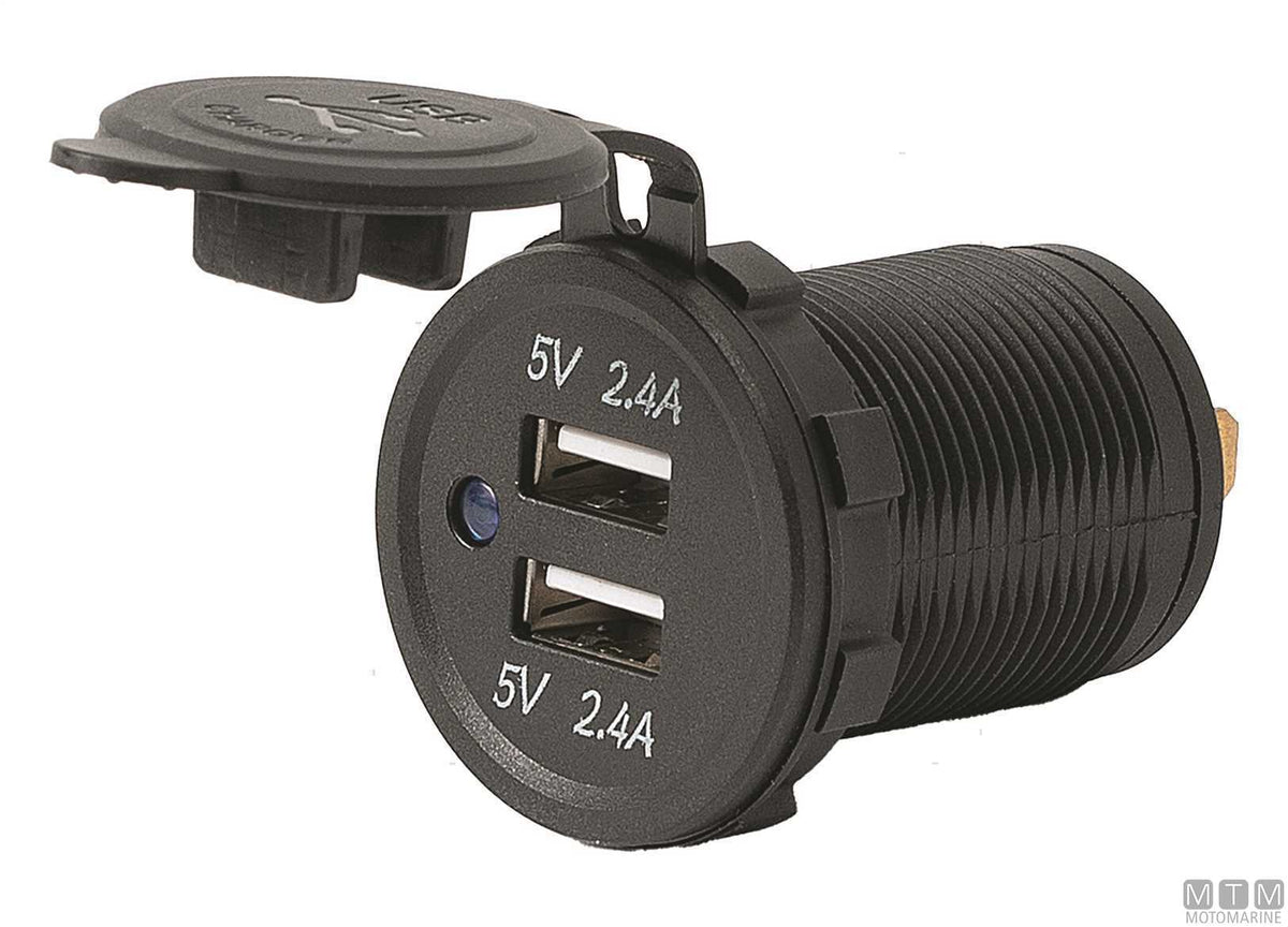 Dual USB socket outlet - original photo Motomarine Srl