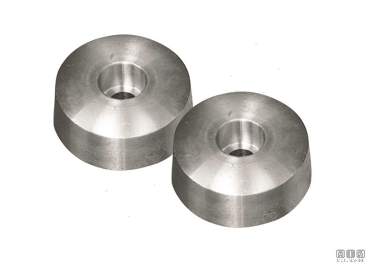Pair of nose cone zinc anodes for Flex-O-Fold Side - original photo Motomarine Srl