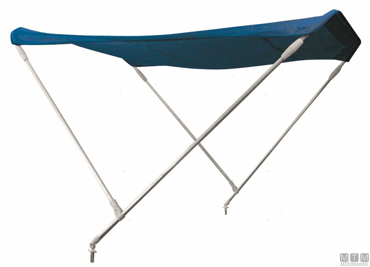 Bimini top 2 bows MTM blue W130 cm H110 cm - original photo Motomarine Srl