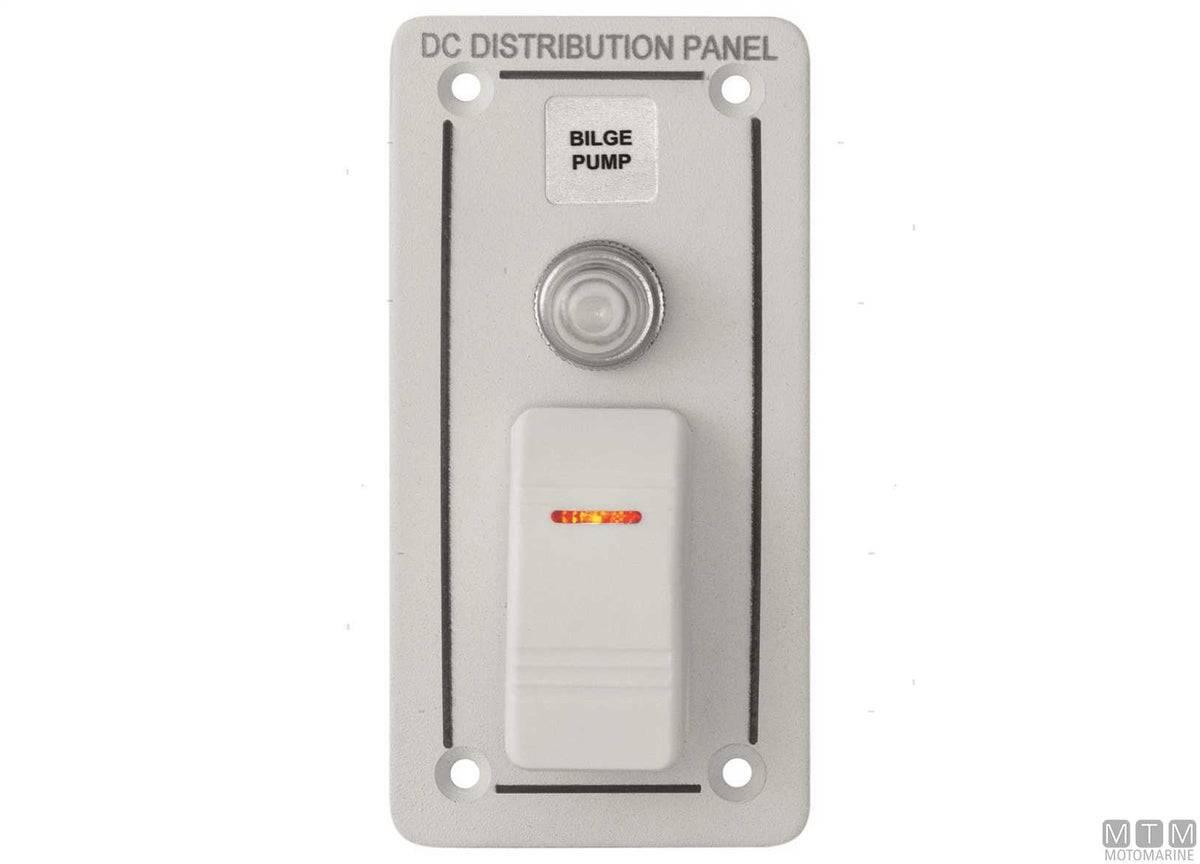 White aluminium panel with rocker switches, 5+1 positions - original photo Motomarine Srl