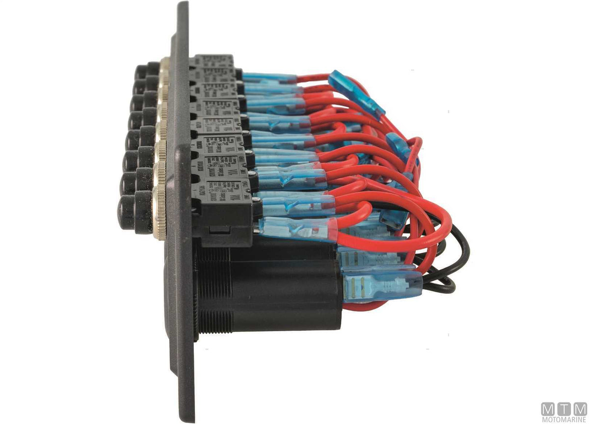 Panel with microswitch switches, 8 positions, 270x90 mm - original photo Motomarine Srl