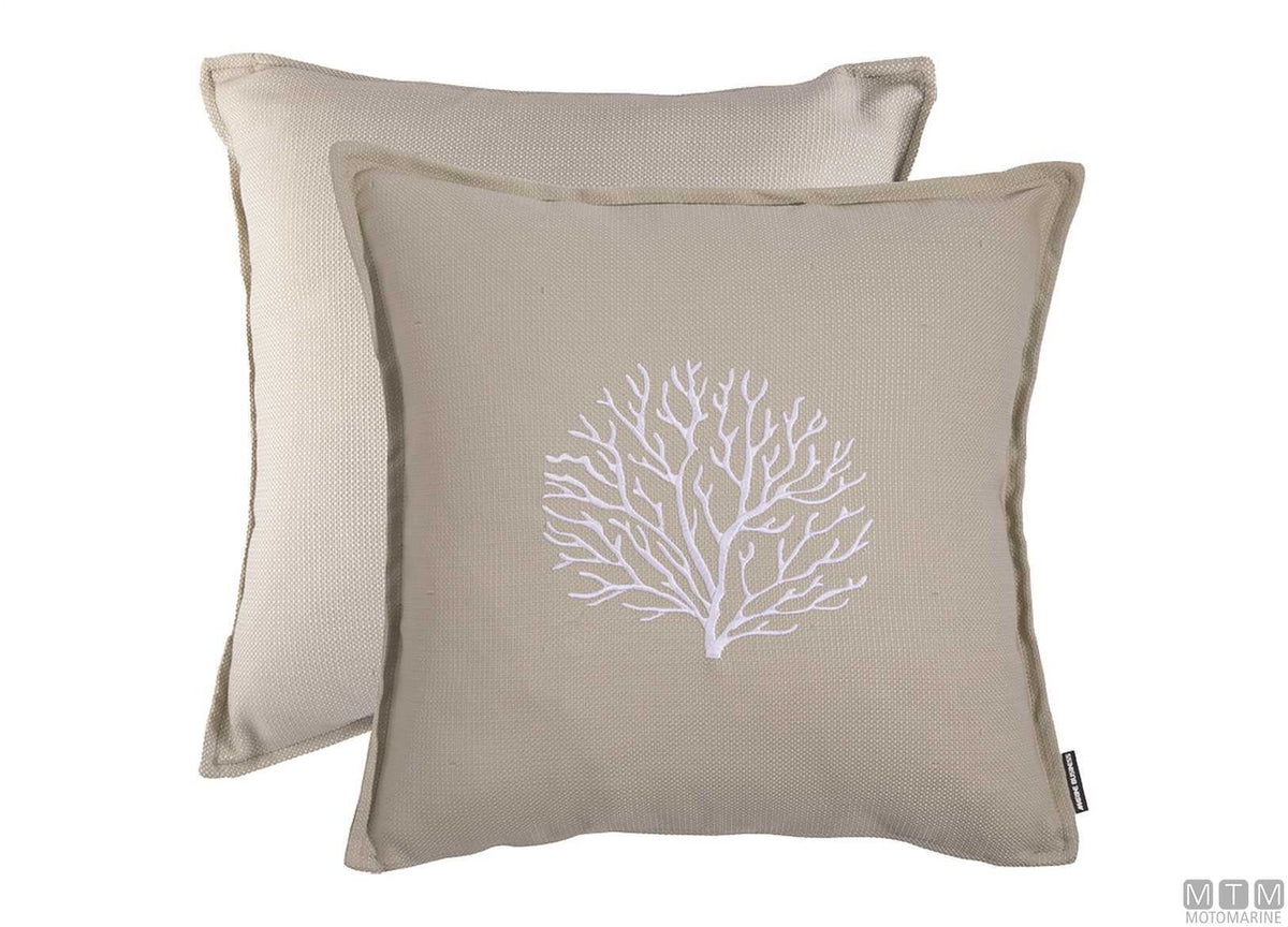 MB Aruba embroidered waterproof cushions set of 2, 45x45 blue - original photo Motomarine Srl